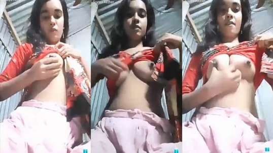 ⁣Perky Desi Boobs Show On Selfie Cam For Her Lover