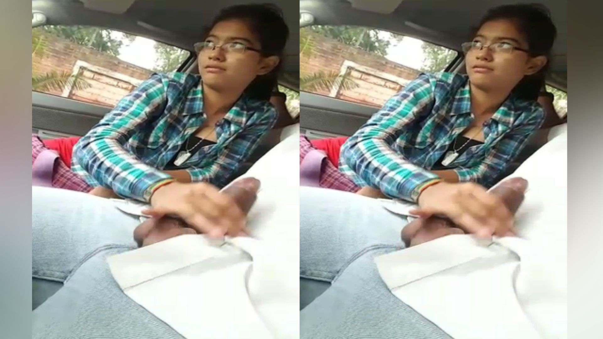 Today Exclusive- cute girl mastrubating her boss dick in car