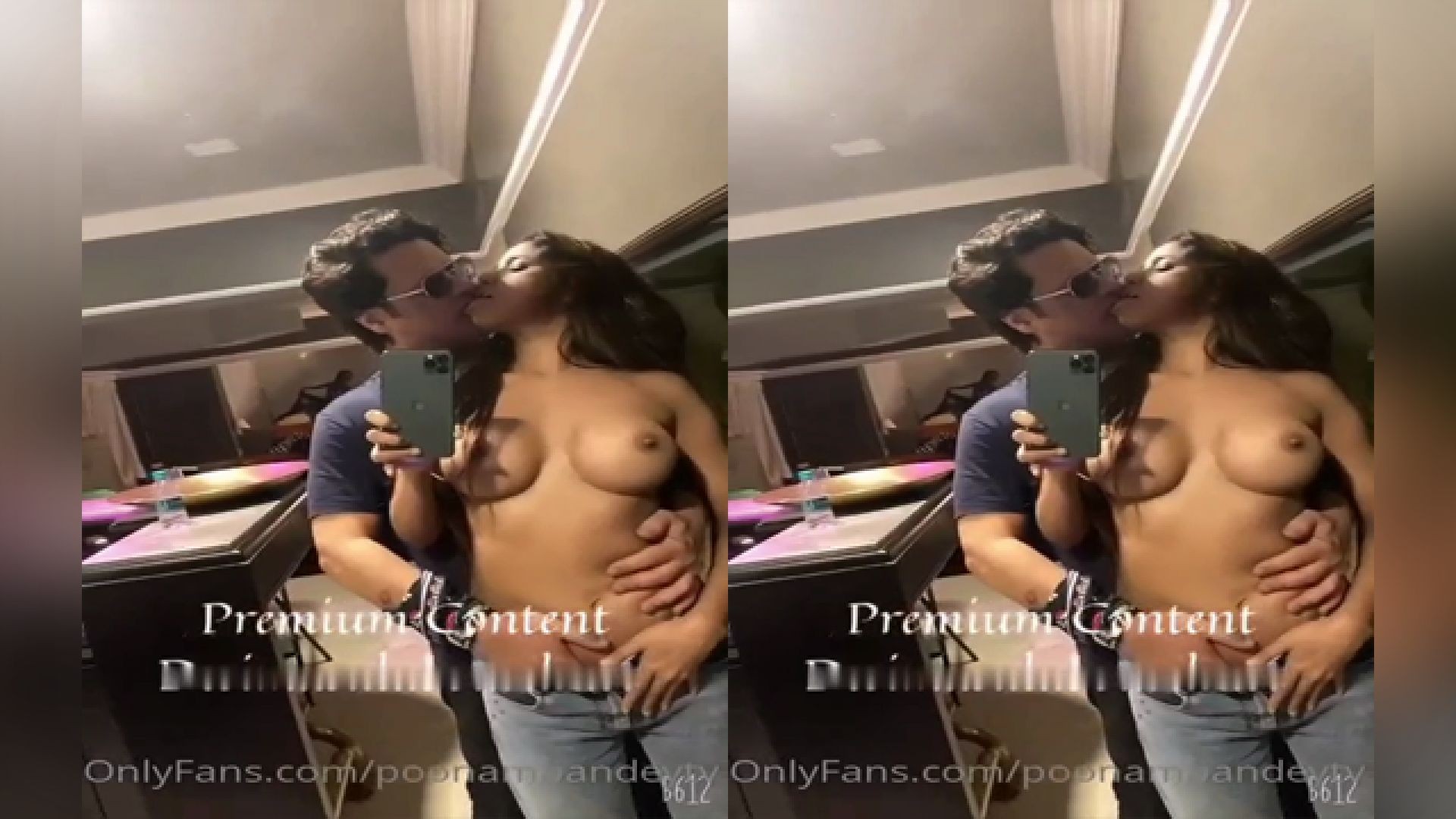 Today Exclusive- Poonam Pandey Topless Boobs pressed and Pussy fingured by Husband