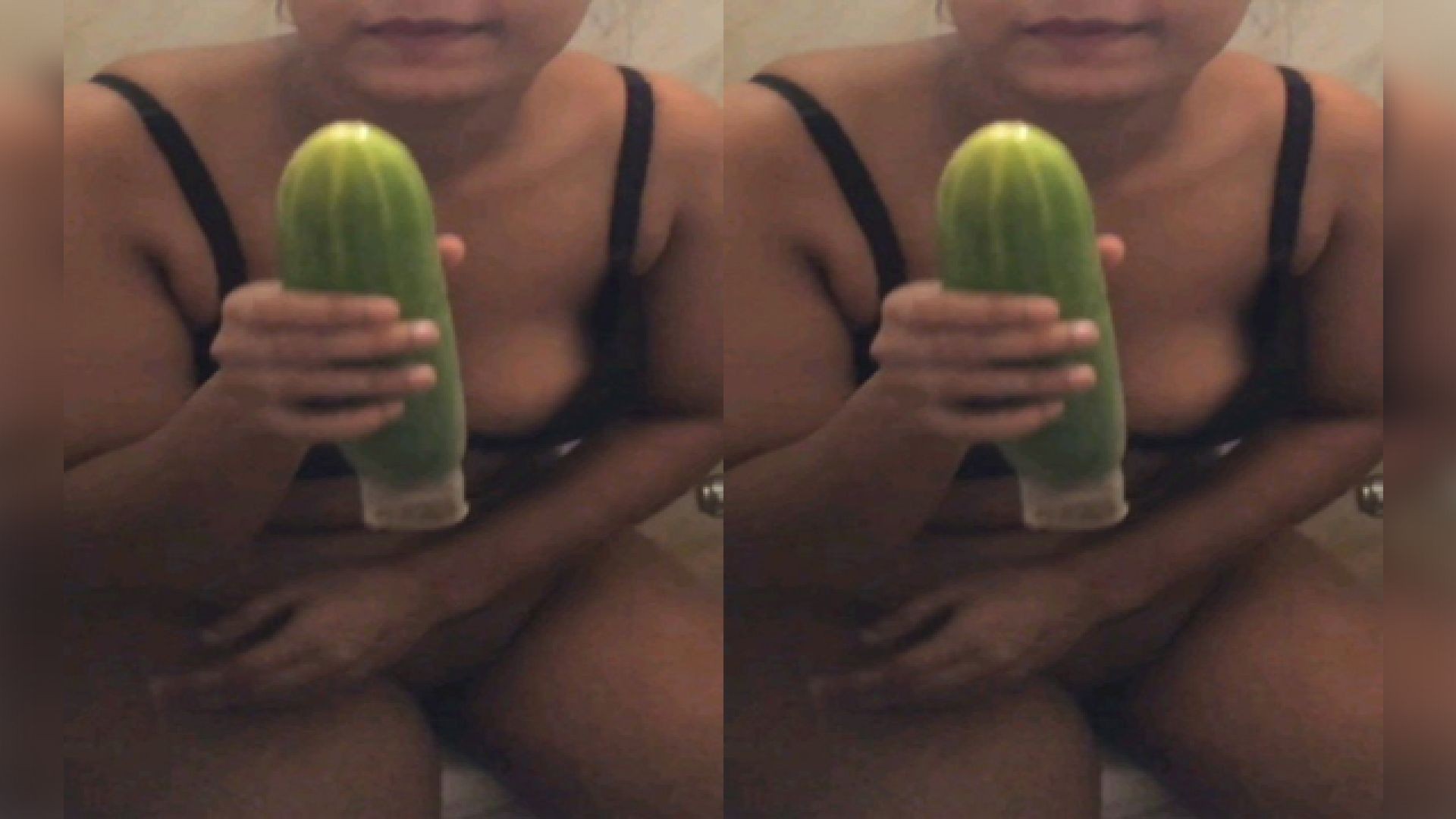 ⁣Horny Bangladeshi Wife Taking Big Cucumber in her Tight Pussy